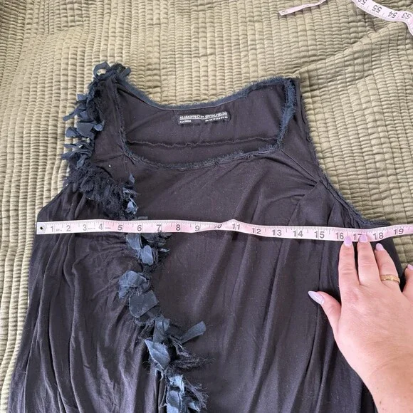 AllSaints - Black Ruffle Shift Dress- Size US 6 UK 10 - Picture 10 of 10